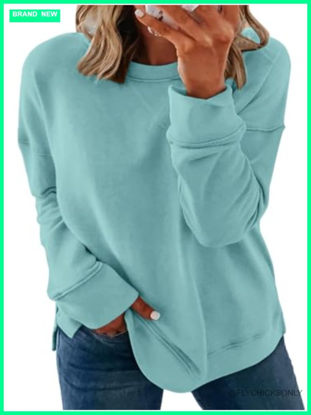 Plus Size Crew Neck Sweatshirt Oversized Pullover Women